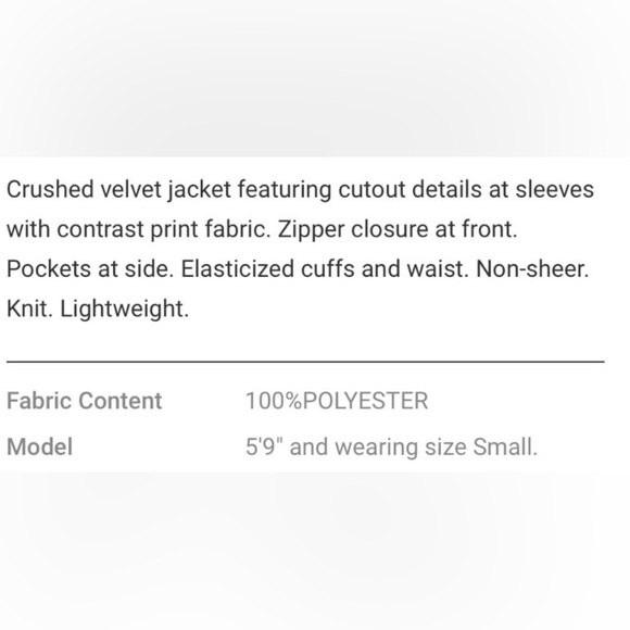 NWT Velvet Bomber Jacket - Picture 9 of 10